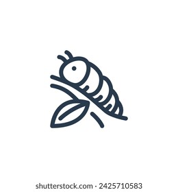 Caterpillar in Spring Garden Vector Icon Illustration