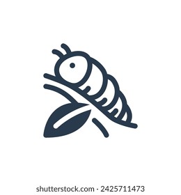 Caterpillar in Spring Garden Vector Icon Illustration