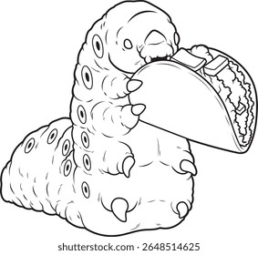 Ilustração de arte gráfica do vetor animal da taco da lagarta