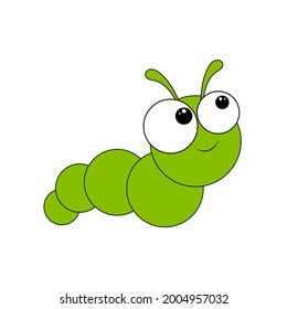 Caterpillar vector. Cute cartoon caterpillar on a white background.