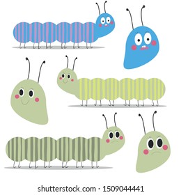 Caterpillar vector, cute and perfect for background or animation