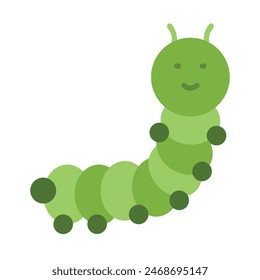 Caterpillar Vector Flat Icon Design