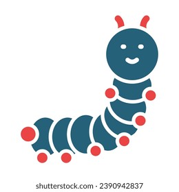 Caterpillar Vector Glyph Two Color Icon For Personal And Commercial Use.
