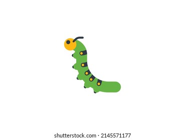 Caterpillar Vector Isolated Emoticon. Bug Icon