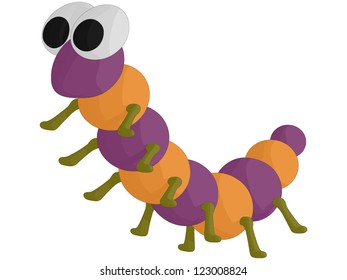 Caterpillar (vector, isolated on white background).