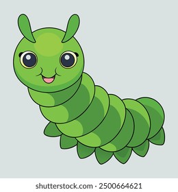 Caterpillar Vector Line Art | Insect Clipart and Graphic Design