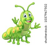 A caterpillar worm cute cartoon character mascot