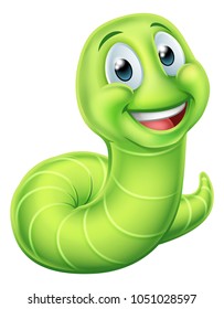 A caterpillar worm cute cartoon character mascot