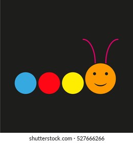 caterpillar, worm, insect, vector icon, eps10