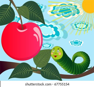 Caterpillars and apple