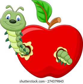 caterpillars eat the apple