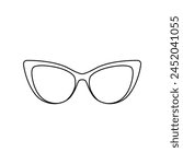 Cat-eye sunglasses line color icon. Sign for web page, mobile app, button, logo. Vector isolated button. Editable stroke.