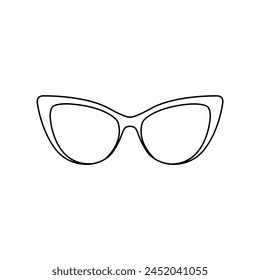 Cat-eye sunglasses line color icon. Sign for web page, mobile app, button, logo. Vector isolated button. Editable stroke.