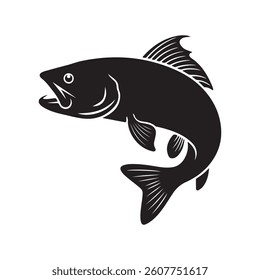 Catfish black icon silhouette vector art on a white background