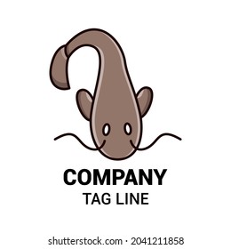 Catfish cartoon logo, with vector illustration