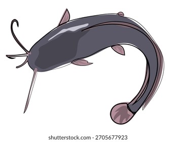 Peces gato en línea continua
