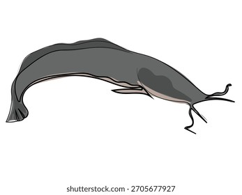 Peces gato en línea continua