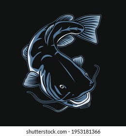 CatFish Design Illustration, can be used for mascot, logo, apparel and more.Editable Design