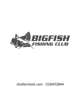 Catfish Fish Fishing Outdoor adventure logo design vector illustration