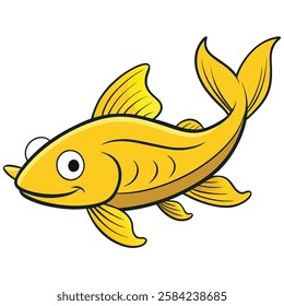 Catfish fish isolated flat vector illustration on white background