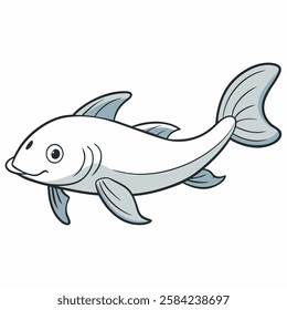 Catfish fish isolated flat vector illustration on white background
