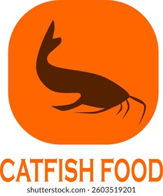 Catfish food, fish restaurant logo design illustration