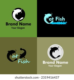 catfish four variation illustration logo design