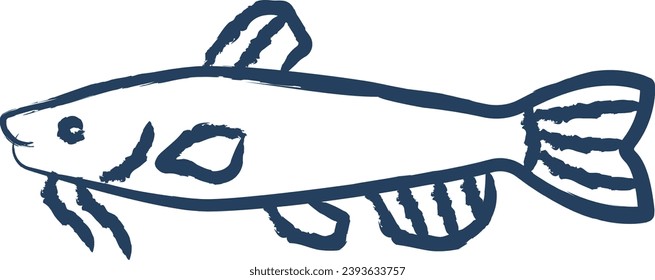 handgezeichnete Katfisch-Vektorgrafik