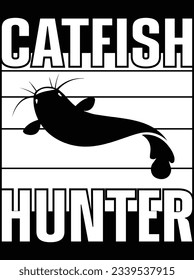 Catfish hunter vector art design, eps file. design file for t-shirt. SVG, EPS cuttable design file svg