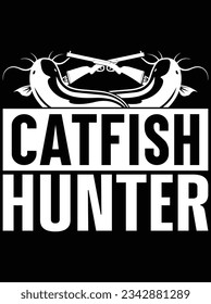 Catfish hunter vector art design, eps file. design file for t-shirt. SVG, EPS cuttable design file