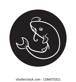catfish icon with black background