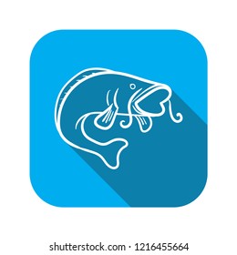 catfish icon with long shadow