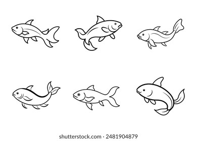 La Ilustración vectorial del ícono de bagre es de líneas limpias y diseño detallado que garantiza claridad e impacto en cualquier tamaño, lo que lo hace ideal para uso impreso y digital.