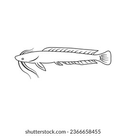 Diseño de ilustraciones vectoriales de iconos de Catfish