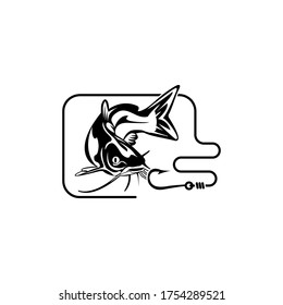 Ilustración de bagre para logotipo o icono