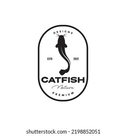 catfish isolated modern food logo badge