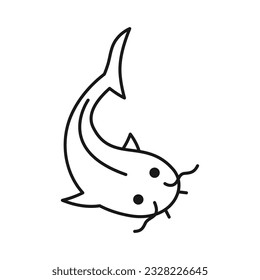 Catfish line icon. Flat design vector. Eps 10.