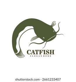 Catfish logo design vector. Silhouette Catfish Template Illustration.