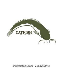 Vector de diseño de logotipo de bagre. Ilustración de Plantilla de silhouette Catfish.