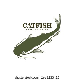 Vector de diseño de logotipo de bagre. Ilustración de Plantilla de silhouette Catfish.