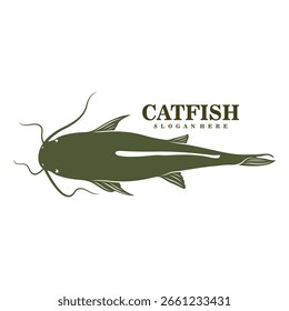 Catfish logo design vector. Silhouette Catfish Template Illustration.
