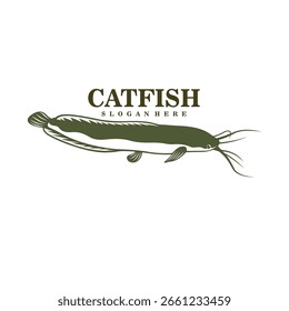 Catfish logo design vector. Silhouette Catfish Template Illustration.