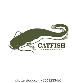 Catfish logo design vector. Silhouette Catfish Template Illustration.