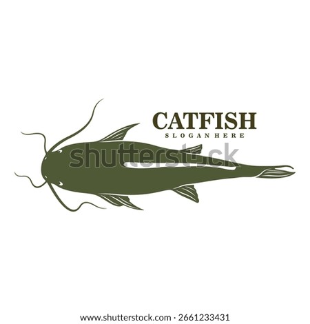 Catfish logo design vector. Silhouette Catfish Template Illustration.