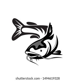 Catfish swimming style logo design inspiration