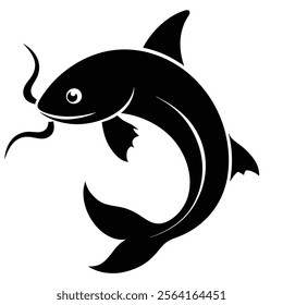 catfish vector art illustration on white background