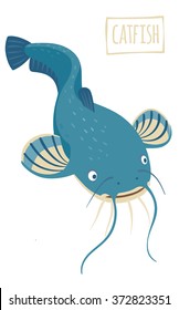 Catfish, Vector Cartoon Illustration