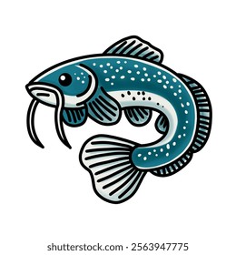 catfish vector design illustration, catfish icon, catfish logo, catfish sticker, animal design, very good as a sticker.