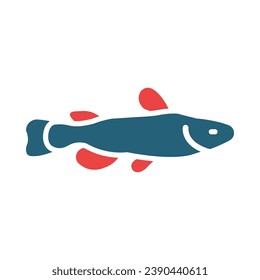 Catfish Vector Glyph Two Color Icon For Personal And Commercial Use.
