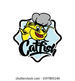 catfish vector logo design. catfish chefs and restaurants